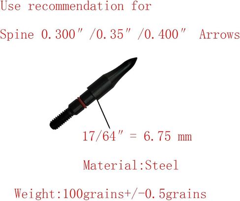 Archery Field Points 17/64 Inch 9/32 in 19/64 Inch 5/16 in (12 Pack) for Field Target Practice Shooting in Saudi Arabia