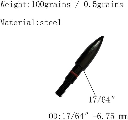 Archery Field Points 17/64 Inch 9/32 in 19/64 Inch 5/16 in (12 Pack) for Field Target Practice Shooting in Saudi Arabia