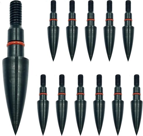 Archery Points 75/100/125/150 Grains - 12pcs Stainless Steel 5/16 Inch Screw-in Bullet Points, Arrow Tips for Crossbow, Recurve & Compound Bow, Target Practice & Hunting in Kuwait