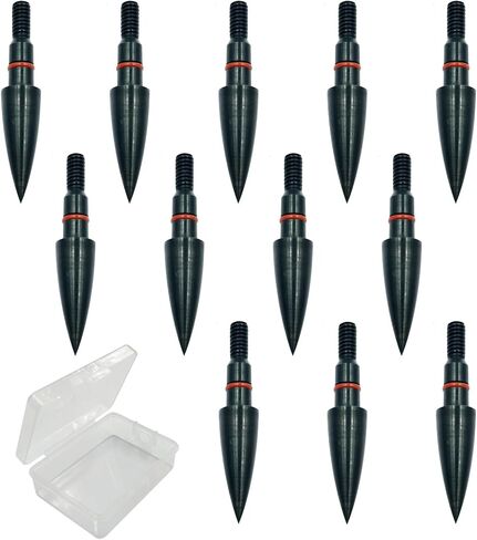 Archery Points 75/100/125/150 Grains - 12pcs Stainless Steel 5/16 Inch Screw-in Bullet Points, Arrow Tips for Crossbow, Recurve & Compound Bow, Target Practice & Hunting in Kuwait