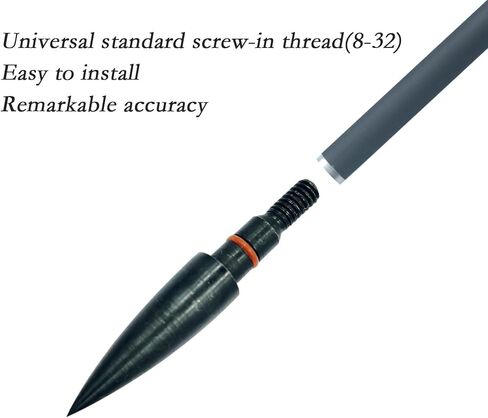 Archery Points 75/100/125/150 Grains - 12pcs Stainless Steel 5/16 Inch Screw-in Bullet Points, Arrow Tips for Crossbow, Recurve & Compound Bow, Target Practice & Hunting in Kuwait