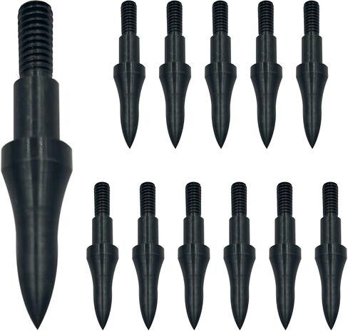 Archery Points 75/100/125/150 Grains - 12pcs Stainless Steel 5/16 Inch Screw-in Bullet Points, Arrow Tips for Crossbow, Recurve & Compound Bow, Target Practice & Hunting in Kuwait