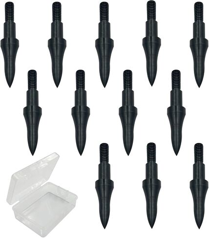 Archery Points 75/100/125/150 Grains - 12pcs Stainless Steel 5/16 Inch Screw-in Bullet Points, Arrow Tips for Crossbow, Recurve & Compound Bow, Target Practice & Hunting in Kuwait