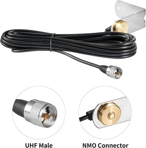 2 Meter & 70cm UHF VHF Dual Band 144/430MHz NMO Magnetic Base Mount Antenna with 16.5 FT UHF PL259 Male Plug Kit for Trunk Vehicle Car Mobile Radio Transceiver Two Way Radio, Eifagur in Saudi Arabia