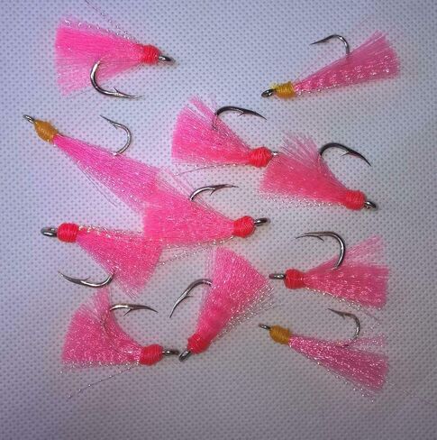 Pompano Jig Teaser Pack Color Choice Fly Teaser #2 Hook - اللون وردي بالكامل/في حزمة 10#110820 in Saudi Arabia