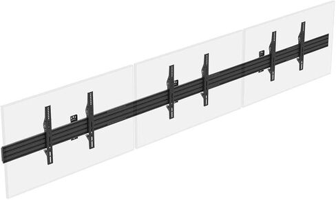 Monoprice 3x1 Menu Board Wall Mount for Screens Between 32in to 65in, Adjustable Tilt, Max Weight 66 Lbs Per Screen, VESA Patterns Up to 600x400, Steel Construction, Black - Commercial Series in Saudi Arabia