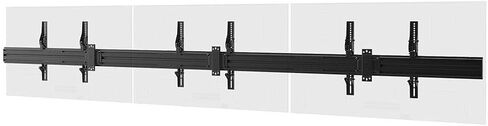 Monoprice 3x1 Menu Board Wall Mount for Screens Between 32in to 65in, Adjustable Tilt, Max Weight 66 Lbs Per Screen, VESA Patterns Up to 600x400, Steel Construction, Black - Commercial Series in Saudi Arabia