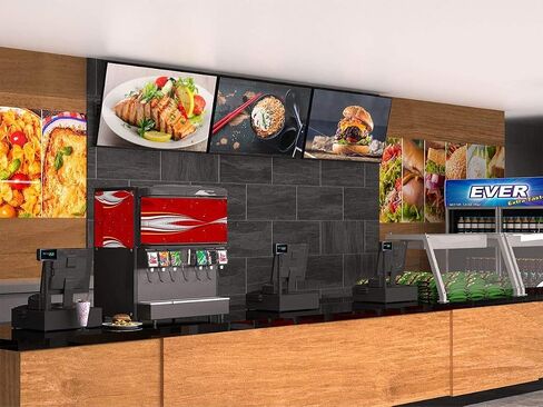 Monoprice 3x1 Menu Board Wall Mount for Screens Between 32in to 65in, Adjustable Tilt, Max Weight 66 Lbs Per Screen, VESA Patterns Up to 600x400, Steel Construction, Black - Commercial Series in Saudi Arabia