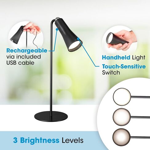 OttLite Switch 3-in-1 Rechargeable Task Lamp, Clearsun, White, Retail in Saudi Arabia