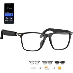 Ai Translation Smart Glasses with ChatGPT,Bluetooth Glasses with 164+ Language Translation,Translator Glasses Physical Color-Change Lenses,Multifunctional Audio Eyewear for Women Men (M01) in Kuwait