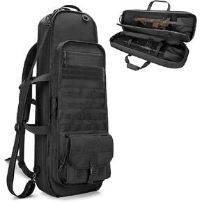 حقيبة ظهر بندقية تكتيكية تناسب بنادق مقاس 32 بوصة، وحقيبة بندقية ناعمة مع 3 حاملات للمجلات، وأشرطة كتف مبطنة، وسحاب قابل للقفل ونظام مولي للصيد والرماية in Kuwait