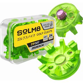 SOLM8 - Screw in Spikes Replacement for Golf Shoes & Cricket Spikes, Easy to Install Metal Threading Screw Size ¼ Inch (23 Count + 1 Spanner) in Saudi Arabia