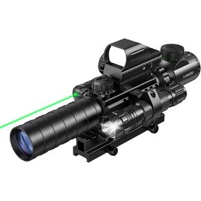 MidTen 3-9x32 Scope Combo with Dual Illuminated Scope Optics & 4 Holographic Reticle Red/Green Dot Sight & IIIA/2MW Laser Sight Rangefinder Illuminated Reflex Sight & 20mm Mount in Saudi Arabia
