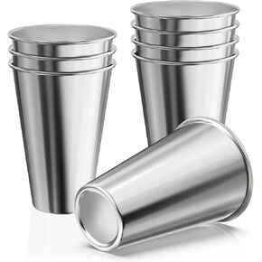 Set of 8 Stainless Steel Cups,12oz Stainless Steel Kids Cups,Stackable Metal Drinking Cups for Home, Party, Camping, Outdoor in Saudi Arabia