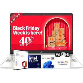 HP 2026 New Generation 15.6'' Business Laptop Included with Microsoft Office, Intel Powerful Processor, 16GB RAM, 256GB SSD, Ultra Quiet Design, Long Battery Life, Bluetooth 5, Wi-Fi 6, Windows 11-Pro in Kuwait