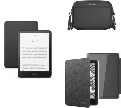 Amazon Kindle Paperwhite Bundle: Includes, Amazon Kindle Paperwhite 16GB | Black, Sling Bag | Cinder, and Clear Back Case | Black in Saudi Arabia
