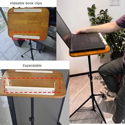 Adjustable Floor Stand with Brake Wheels, Perfect for Holding Sheet Music, Recipes, and Textbooks, Enhances Reading and Presentation Convenience in Saudi Arabia