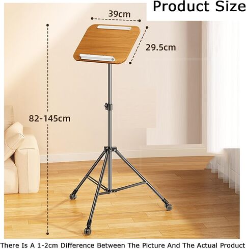 Adjustable Floor Stand with Brake Wheels, Perfect for Holding Sheet Music, Recipes, and Textbooks, Enhances Reading and Presentation Convenience in Saudi Arabia