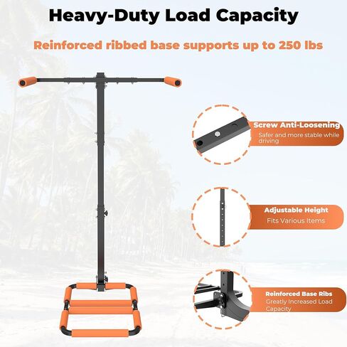 300LBS RV Kayak Rack for 2 Kayaks up to 12FT – Heavy Duty Vertical Hitch Mount Carrier with Reinforced Anti-Bend Base, Adjustable Height, Anti-Loosening Screws – Fits 2" Receiver for RV, Truck, SUV in Saudi Arabia