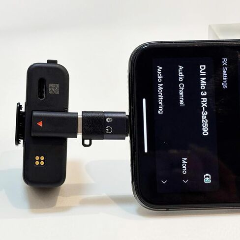 لمحولات DJI Mic 3 Type C إلى Lightning، ومحول USB C إلى Lightning، والشحن السريع ونقل البيانات لهاتف iPhone 14 13 الذكي/PC/Mac ملحقات موصل مستقبل الميكروفون اللاسلكي (عبوة واحدة) in Kuwait