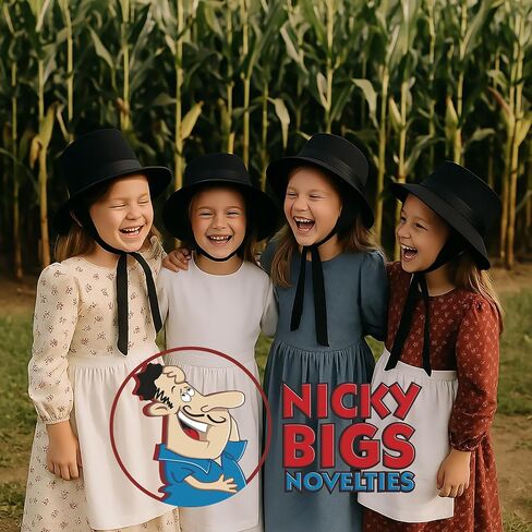 Nicky Bigs Novelties Child Pilgrim Bonnet Hat Colonial Handmaid Felt Hat for Girls Thanksgiving Halloween School Play Costume in Saudi Arabia