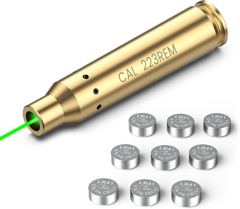 Feyachi Green Bore Sight 9mm/223 5.56mm/12 Gauge Bore Sight Laser Boresighter with 3 Sets of Batteries in Saudi Arabia