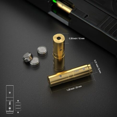 Feyachi Green Bore Sight 9mm/223 5.56mm/12 Gauge Bore Sight Laser Boresighter with 3 Sets of Batteries in Saudi Arabia