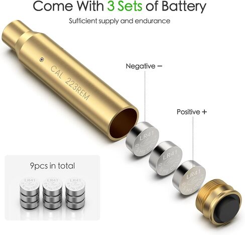 Feyachi Green Laser Bore Sight 223 5.56mm تصميم التبديل ليزر Boresighter مع 3 مجموعات من البطاريات in Kuwait