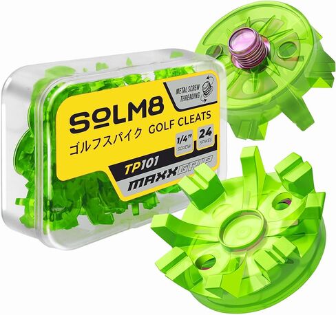 SOLM8 - Screw in Spikes Replacement for Golf Shoes & Cricket Spikes, Easy to Install Metal Threading Screw Size ¼ Inch (23 Count + 1 Spanner) in Saudi Arabia