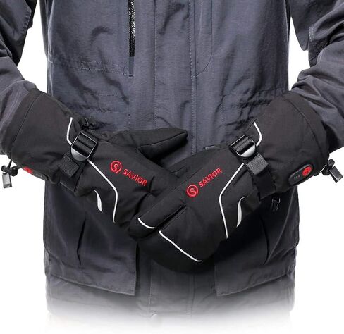 Savior Heated Mittens for Men Women, Heated Gloves Unisex Rechargeable Battery Powered Electric Heated Ski Gloves, Winter Gloves for Arthritis Skiing Hiking Outdoor in Saudi Arabia