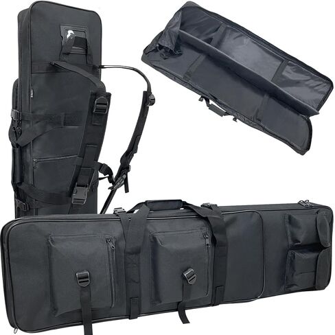 Sutekus Tactical Double Rifle Case, Gun Case, Padded Rifle Storage Backpack Integrated Pistol and Magazine Storage (3 Sizes 2 color) in Saudi Arabia
