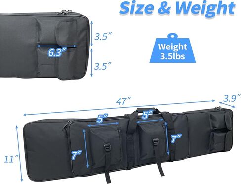 Sutekus Tactical Double Rifle Case, Gun Case, Padded Rifle Storage Backpack Integrated Pistol and Magazine Storage (3 Sizes 2 color) in Saudi Arabia