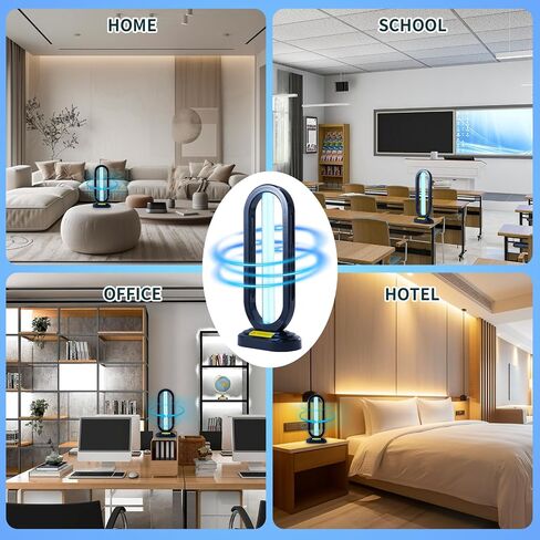UV Light Sanitizer w/Spare Bulb with Ozone,UVC Disinfection Lamp with Remote Control,Ultraviolet Light Sanitizer for Whole Home,Room & Kitchen,UV Sterilizer15/30/45/60 Minutes Timer in Saudi Arabia