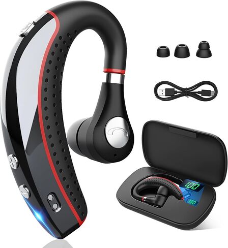 Bluetooth Headset V5.3, Bluetooth Earpiece with 72H Talk Time, Hand-Free Headphones Comfortable Fit, Bluetooth Headphones with Microphone for iOS, Android Devices, for Trucker/Office in Kuwait