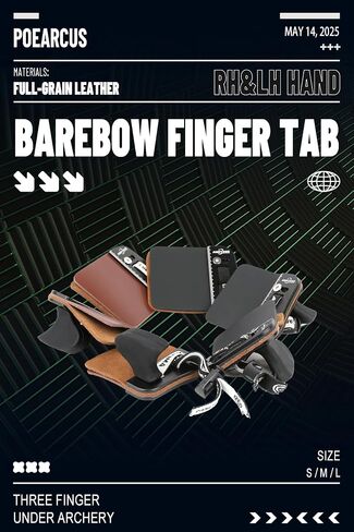 علامة تبويب أصابع Barebow للرماية - عروات أصابع لـ 3 أصابع تحت القوس المنحني، وجه من جلد البقر الفاخر وجلد سويدي، واقي من الألومنيوم مع تعديل سهام in Kuwait