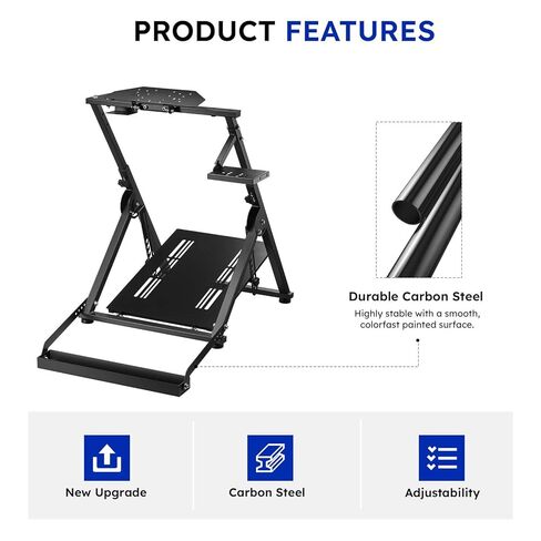 حامل عجلة السباق VOYOCHT، زاوية وارتفاع قابلان للتعديل، حامل عجلة قيادة السباق مع فتحة مقعد مع حامل أكواب الماء مناسب لجهاز Logitech G25 G27 G29 G920 G923 Thrustmaster T300 T500 Xbox in Kuwait