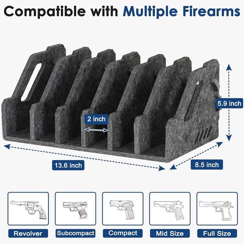Pistol Rack for Gun Safe, Soft Felt, Handgun Rack, Revolver Firearm Holder | Gun Storage Organizer, Scratch Resistance, Anti-Slip Gun Cabinet Accessories in Saudi Arabia