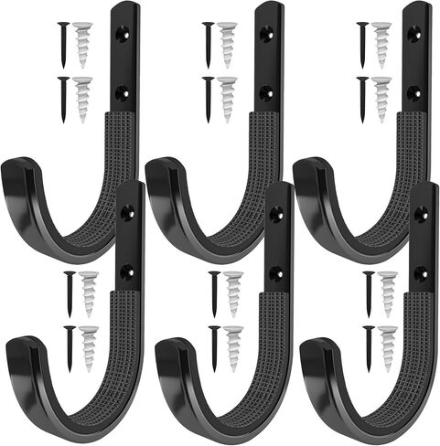 Gun Rack Wall Mount, Horizontal Gun Racks for Wall Metal Shotgun Hangers for Storing Rifles, Shotguns and Bows, Gun Mount Holder Hooks for Wall Storage (Black 3Pairs) in Saudi Arabia