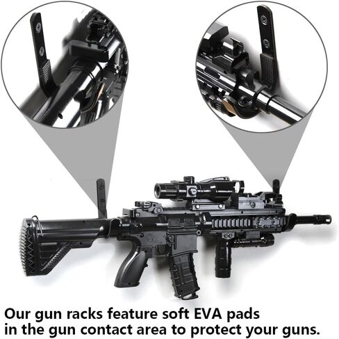 Gun Rack Wall Mount, Horizontal Gun Racks for Wall Metal Shotgun Hangers for Storing Rifles, Shotguns and Bows, Gun Mount Holder Hooks for Wall Storage (Black 3Pairs) in Saudi Arabia