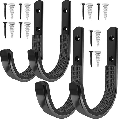 Gun Racks for Wall, Horizontal Shotgun Racks Metal Rifle Hangers for Storing Rifles, Shotguns and Bows, Gun Mount Holder Hooks for Wall Storage (Black 2Pairs) in Kuwait