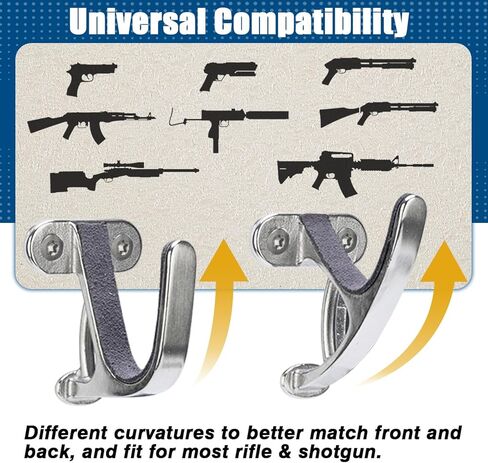 حامل مسدس على الحائط مع خطافات بندقية معدنية أفقية للخدمة الشاقة من أجل أمان تخزين البنادق والبنادق in Kuwait
