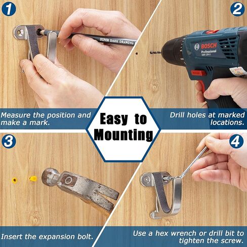 حامل مسدس على الحائط مع خطافات بندقية معدنية أفقية للخدمة الشاقة من أجل أمان تخزين البنادق والبنادق in Kuwait