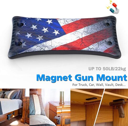 Gun Magnet Mount, 50 Lbs Rating,Rubber Coated Gun Holder for Pistol, Handgun, Shotgun, Rifles, Revolvers, Safe, Hunting, Firearm Accessories, Using in Car, Truck, Wall, Desk, Vehicle and Home in Saudi Arabia