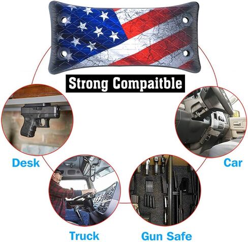 Gun Magnet Mount, 50 Lbs Rating,Rubber Coated Gun Holder for Pistol, Handgun, Shotgun, Rifles, Revolvers, Safe, Hunting, Firearm Accessories, Using in Car, Truck, Wall, Desk, Vehicle and Home in Saudi Arabia