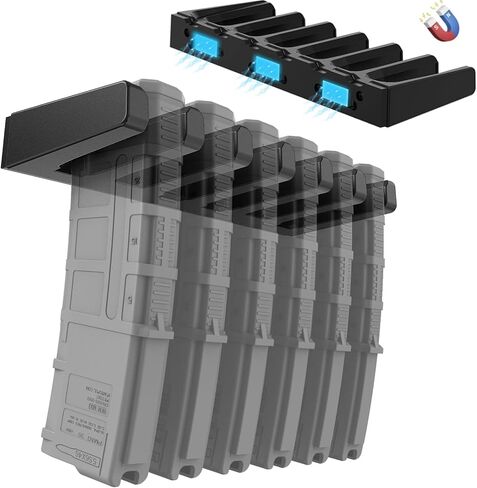 ABS Magnetic Magazine Holder for Gun Safe, AR Magazine Wall Mount Rack Compatible with Magpul PMAG, Glock, Amend2, HEX Mag, MFT Magazines in Saudi Arabia