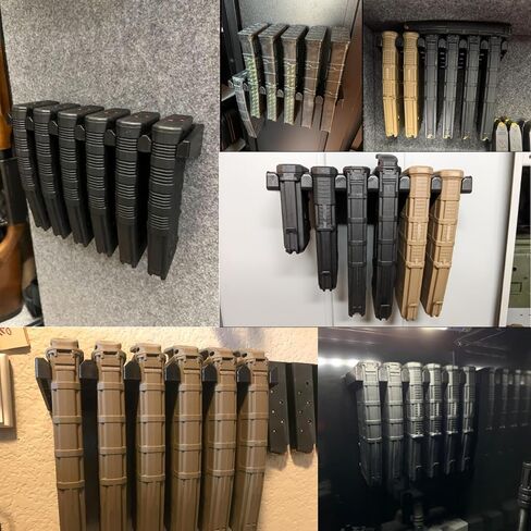 ABS Magnetic Magazine Holder for Gun Safe, AR Magazine Wall Mount Rack Compatible with Magpul PMAG, Glock, Amend2, HEX Mag, MFT Magazines in Saudi Arabia