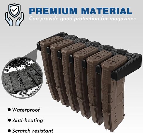 ABS Magnetic Magazine Holder for Gun Safe, AR Magazine Wall Mount Rack Compatible with Magpul PMAG, Glock, Amend2, HEX Mag, MFT Magazines in Saudi Arabia