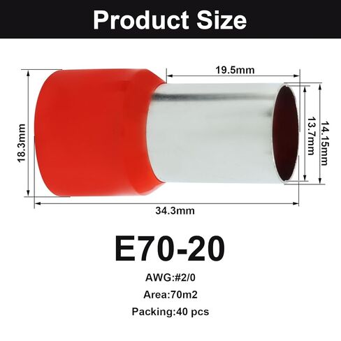 مجموعة حلقات سلكية مكونة من 200 قطعة، 10 أطراف طرفية لموصلات تجعيد معزولة AWG، طرف طرفي E6012 لمعدات الصوت/الإلكترونيات/الاتصالات في السيارة (100 أسود + 100 أحمر) in Kuwait