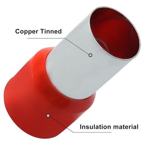 مجموعة حلقات سلكية مكونة من 200 قطعة، 10 أطراف طرفية لموصلات تجعيد معزولة AWG، طرف طرفي E6012 لمعدات الصوت/الإلكترونيات/الاتصالات في السيارة (100 أسود + 100 أحمر) in Kuwait