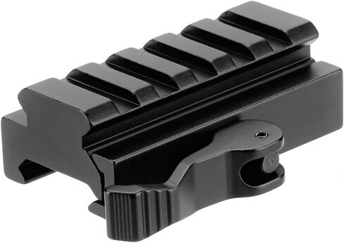 Picatinny Riser Mount، محول حوامل السكك الحديدية المنخفضة مع قفل رافعة QD للإصدار السريع و5 فتحات قضبان Picatinny لمشاهد نطاق الحلقات البصرية، 1/2 بوصة ارتفاع × 2.5 بوصة طول in Kuwait